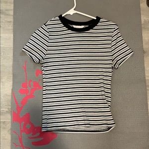 Black white and grey striped crop top